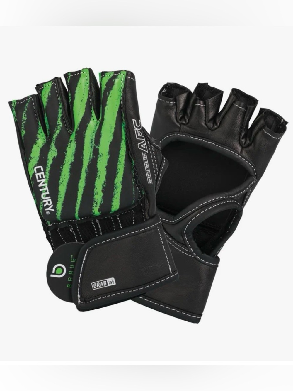 Century BRAVE YOUTH OPEN PALM GLOVE - BLACK/GREEN